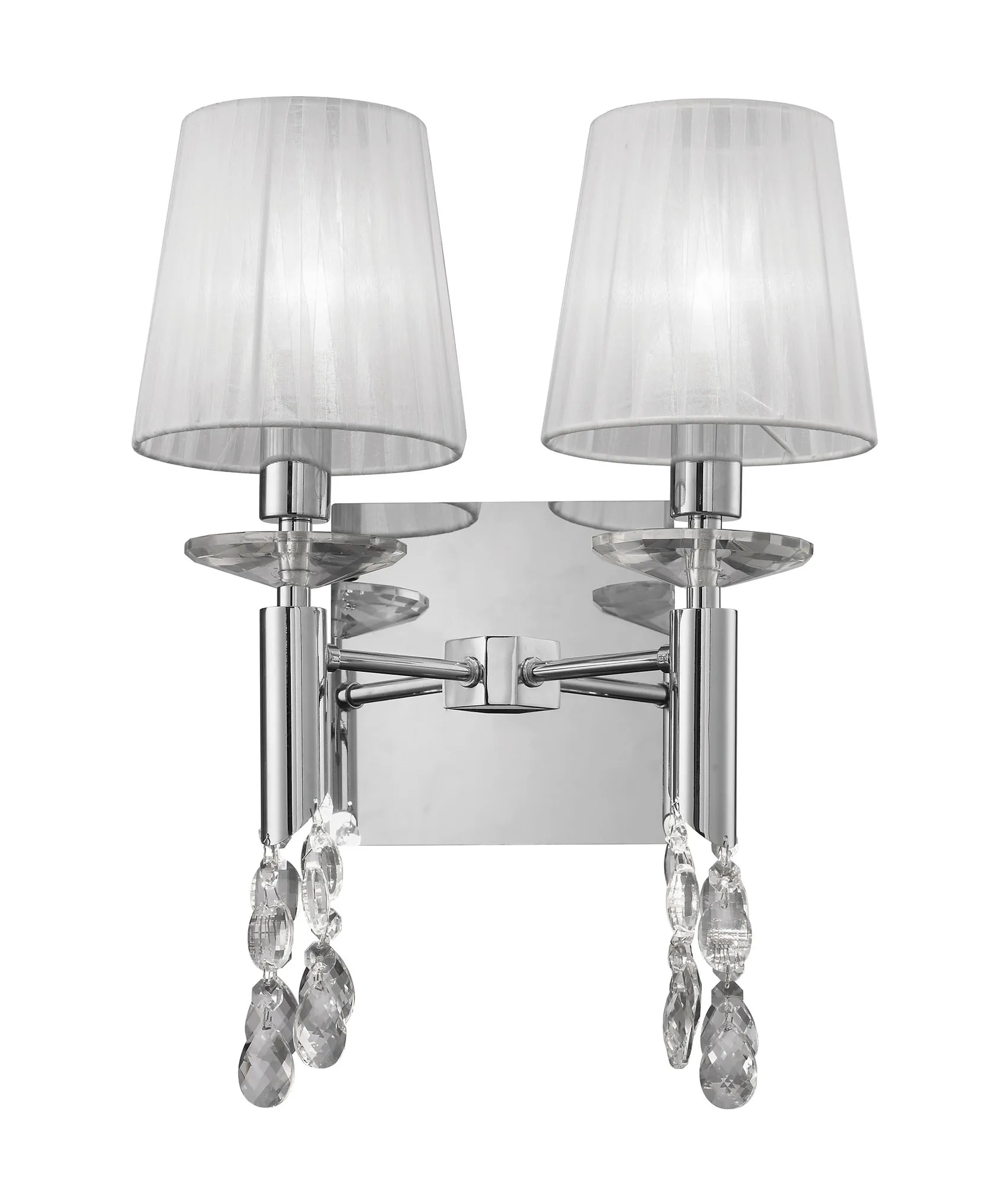 Tiffany Polished Chrome Crystal Wall Lights Mantra Shaded Wall Lights